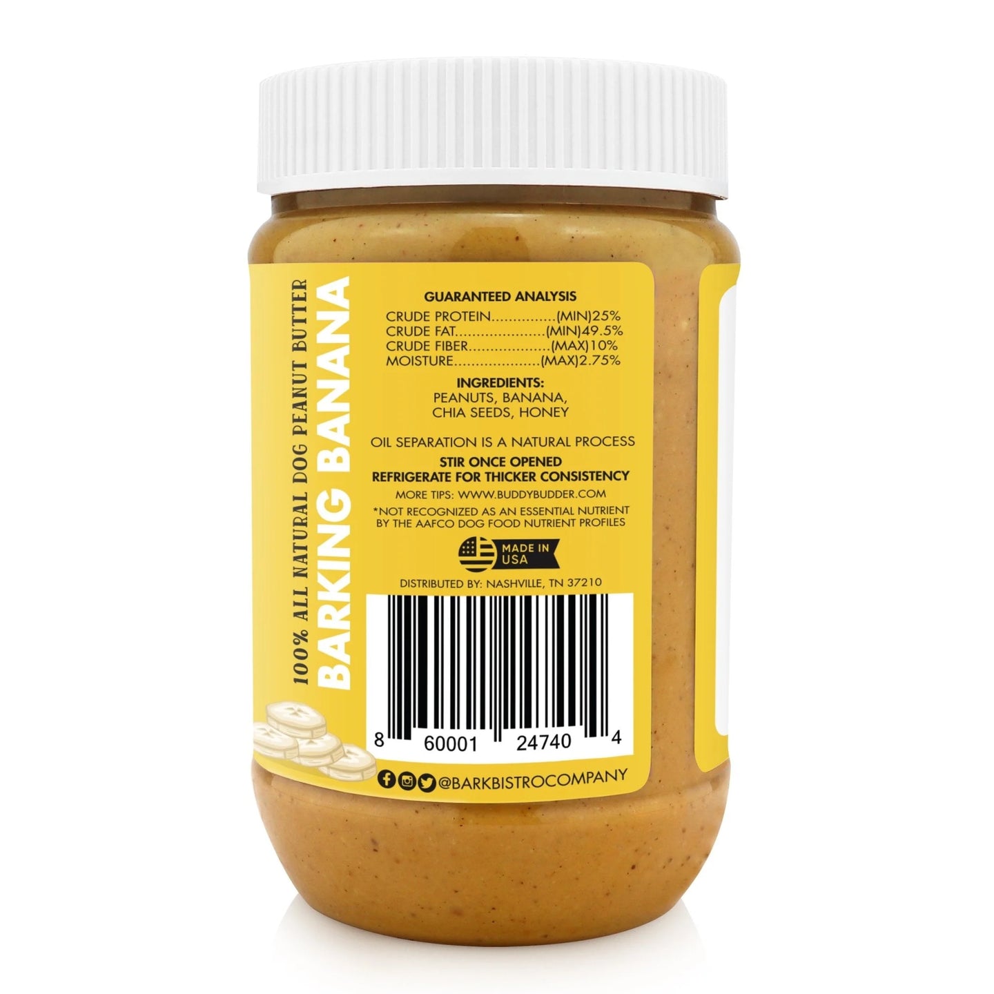 Bark Bistro Barkin' Banana Buddy Budder Dog Peanut Butter – 17 oz