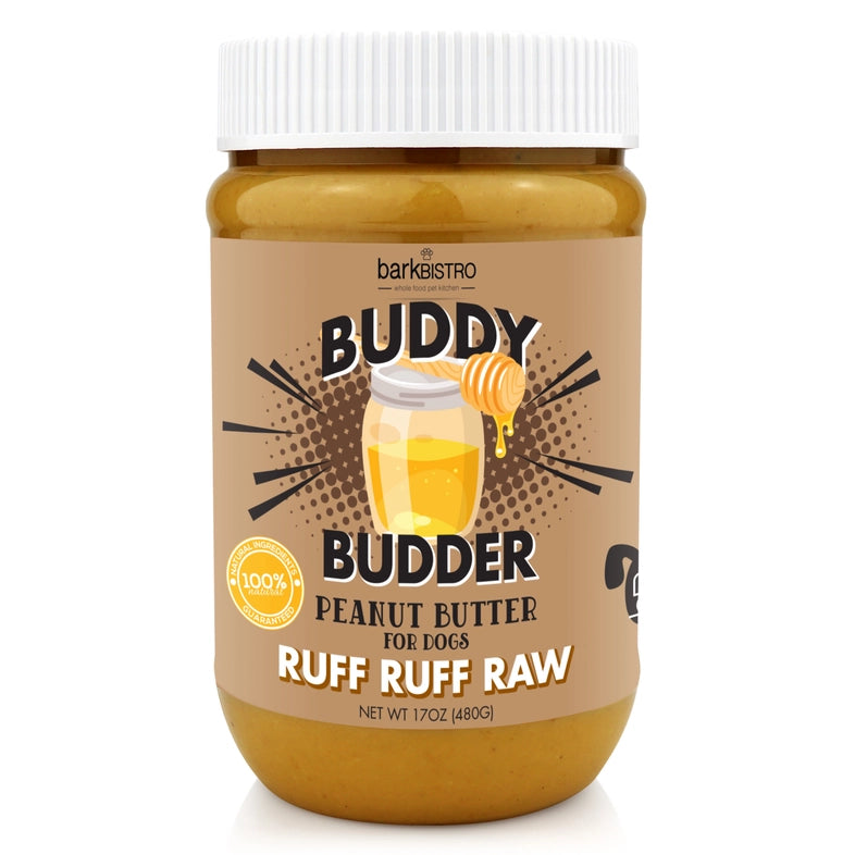 Bark Bistro Ruff Ruff Raw Buddy Budder dog peanut butter 17 oz